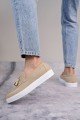 SLW153 Bloom Bağcıksız Püsküllü Süet Erkek Günlük Spor Klasik Ayakkabı SBT - Krem