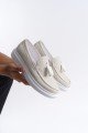SLW154 Blaze Bağcıksız Püsküllü Keten Erkek Günlük Spor Klasik Ayakkabı KBT - Beyaz SLW154 Blaze Bağcıksız Püsküllü Keten Erkek Günlük Spor Klasik Ayakkabı KBT - Beyaz