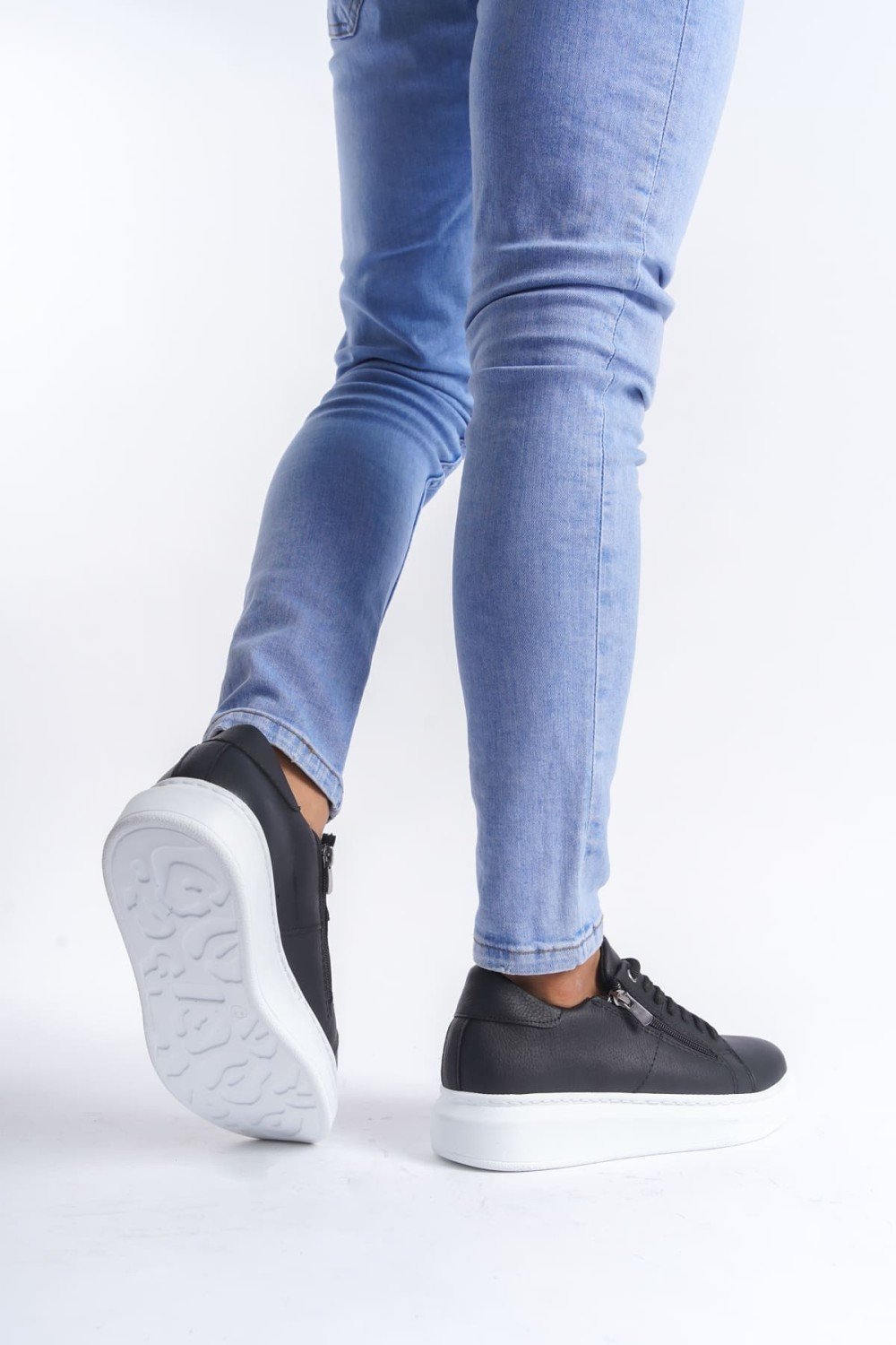 SLW155 Warrior Bağcıklı ve Fermuarlı Cilt Erkek Günlük Sneaker Ayakkabı CBT - Siyah SLW155 Warrior Bağcıklı ve Fermuarlı Cilt Erkek Günlük Sneaker Ayakkabı CBT - Siyah