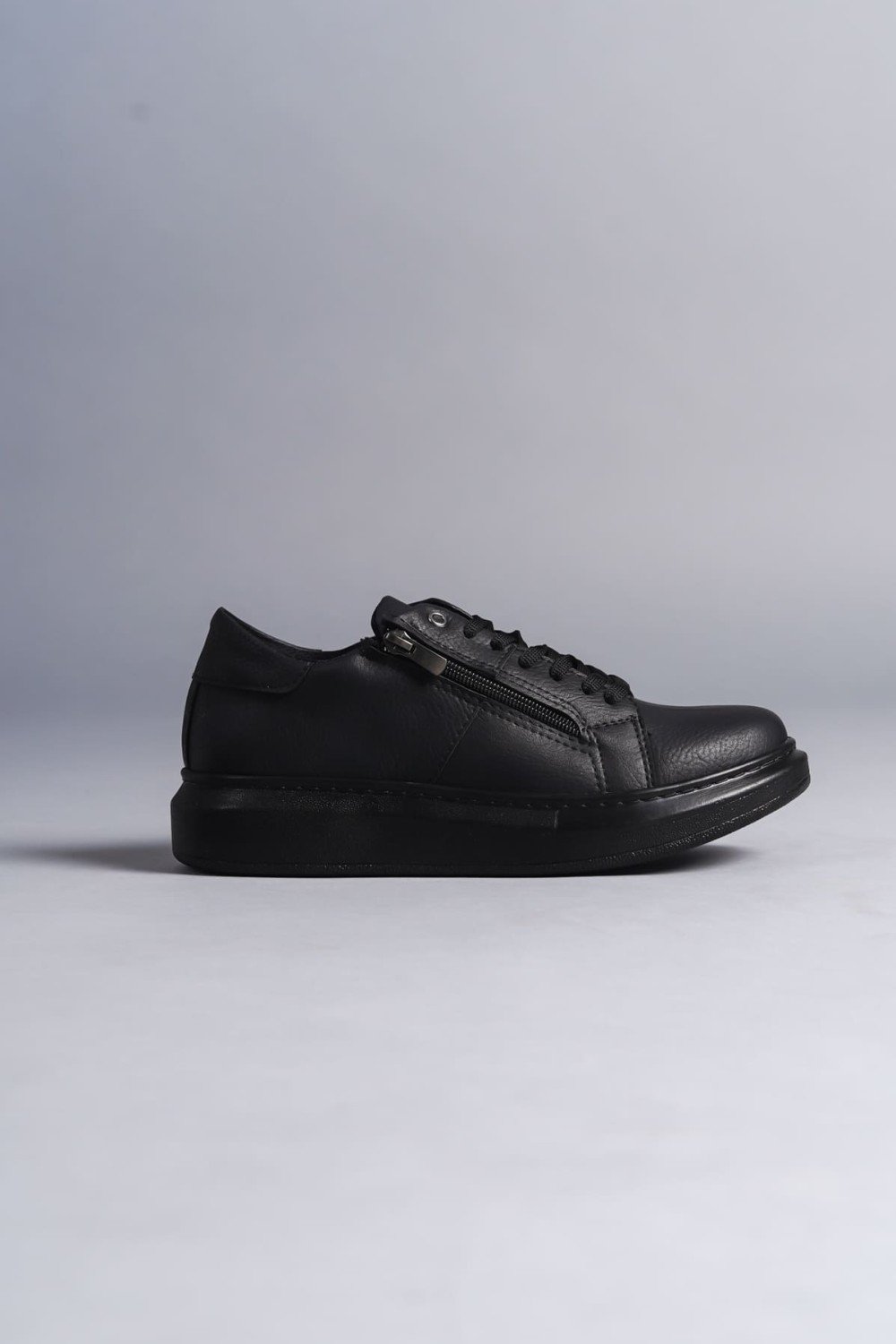 SLW155 Warrior Bağcıklı ve Fermuarlı Cilt Erkek Günlük Sneaker Ayakkabı CST - Siyah SLW155 Warrior Bağcıklı ve Fermuarlı Cilt Erkek Günlük Sneaker Ayakkabı CST - Siyah