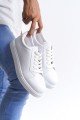 SLW165 Elite Bağcıklı Cilt Erkek Günlük Sneaker Ayakkabı CBT - Beyaz