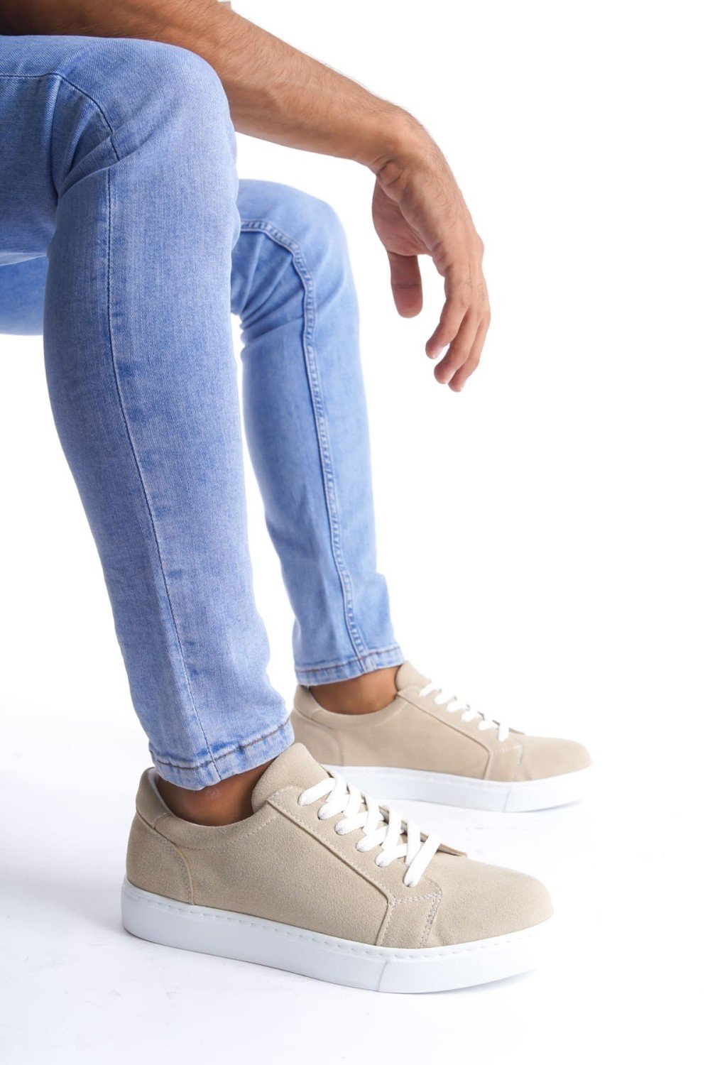 SLW165 Elite Bağcıklı Süet Erkek Günlük Sneaker Ayakkabı SBT - Krem SLW165 Elite Bağcıklı Süet Erkek Günlük Sneaker Ayakkabı SBT - Krem