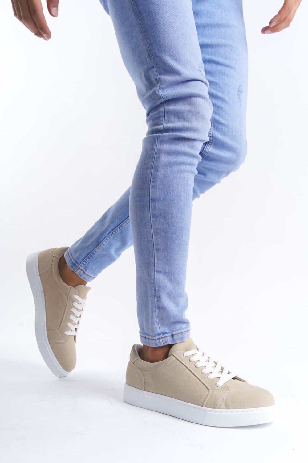 SLW165 Elite Bağcıklı Süet Erkek Günlük Sneaker Ayakkabı SBT - Krem SLW165 Elite Bağcıklı Süet Erkek Günlük Sneaker Ayakkabı SBT - Krem