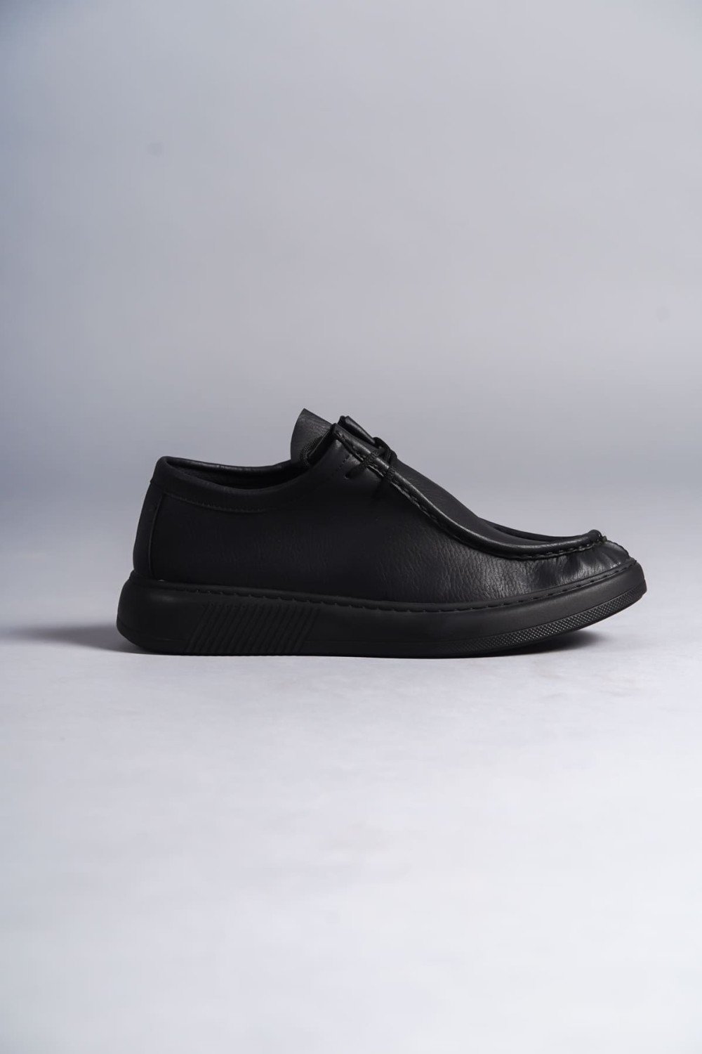 SLW170 Tornado Bağcıklı Cilt Erkek Günlük Spor Klasik Ayakkabı CST - Siyah