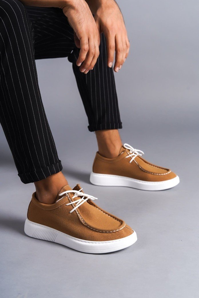 SLW170 Tornado Bağcıklı Süet Erkek Günlük Spor Klasik Ayakkabı SBT - Taba