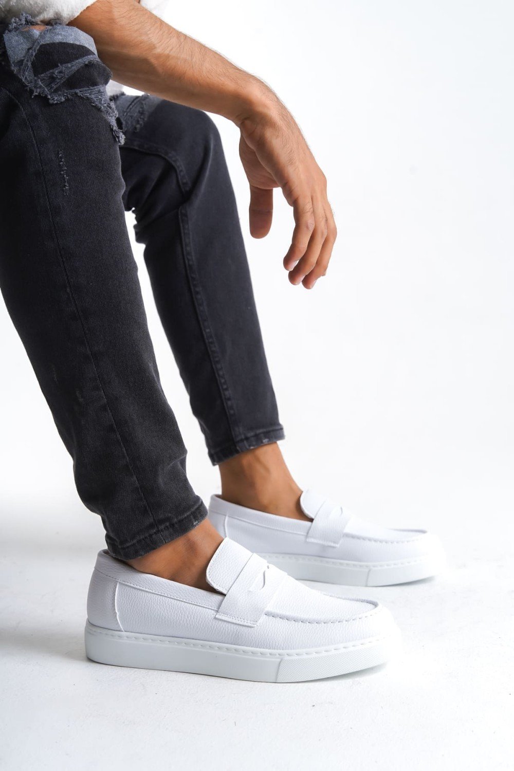 SLW180 Estilo X Bağcıksız Cilt Erkek Günlük Spor Klasik Ayakkabı CBT - Beyaz SLW180 Estilo X Bağcıksız Cilt Erkek Günlük Spor Klasik Ayakkabı CBT - Beyaz