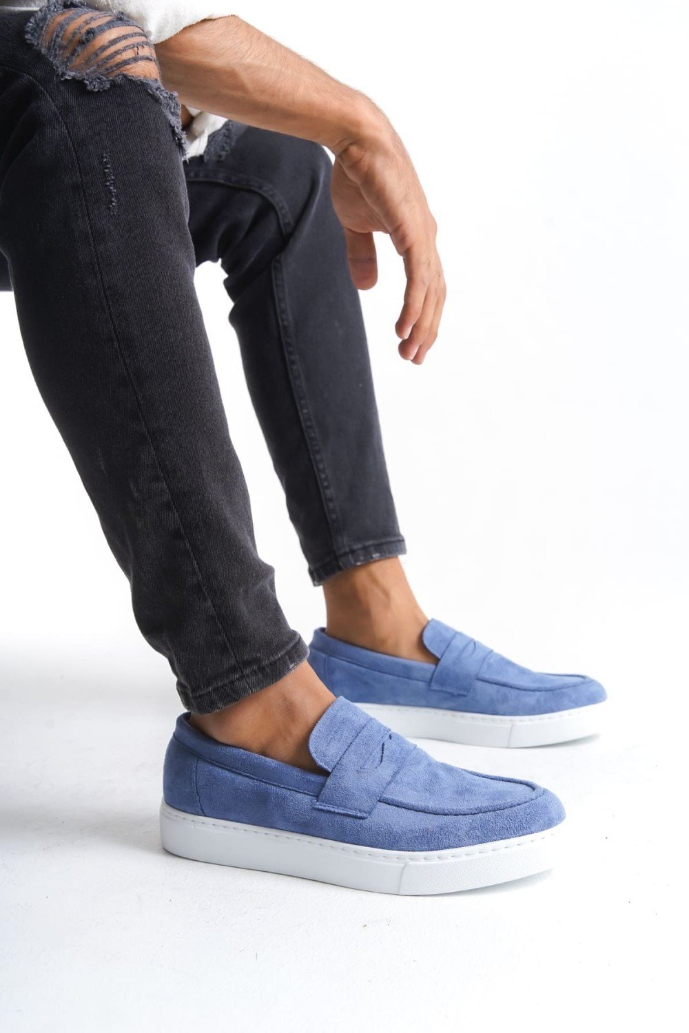 SLW180 Estilo X Bağcıksız Süet Erkek Günlük Spor Klasik Ayakkabı SBT - Mavi SLW180 Estilo X Bağcıksız Süet Erkek Günlük Spor Klasik Ayakkabı SBT - Mavi