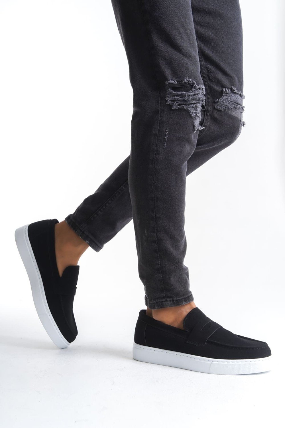 SLW180 Estilo X Bağcıksız Süet Erkek Günlük Spor Klasik Ayakkabı SBT - Siyah SLW180 Estilo X Bağcıksız Süet Erkek Günlük Spor Klasik Ayakkabı SBT - Siyah