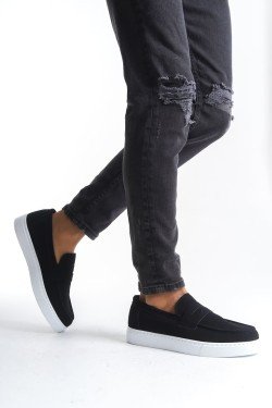 SLW180 Estilo X Bağcıksız Süet Erkek Günlük Spor Klasik Ayakkabı SBT - Siyah SLW180 Estilo X Bağcıksız Süet Erkek Günlük Spor Klasik Ayakkabı SBT - Siyah