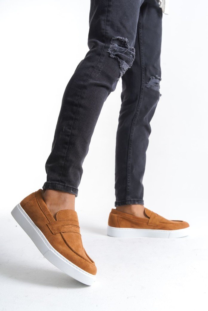 SLW180 Estilo X Bağcıksız Süet Erkek Günlük Spor Klasik Ayakkabı SBT - Taba