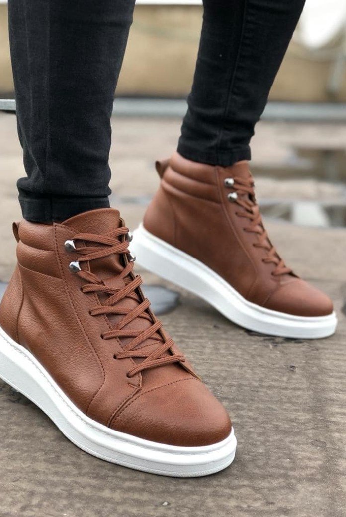 SLW202 Toronto Bağcıklı Cilt Erkek Spor Bot BT - Taba