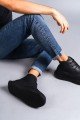 SLW204 Franca Bağcıklı Cilt Erkek Spor Bot ST - Siyah