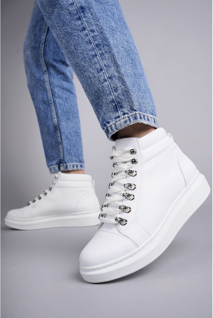 SLW206 Ottawa Bağcıklı Cilt Erkek Günlük Spor Bot BT - Beyaz