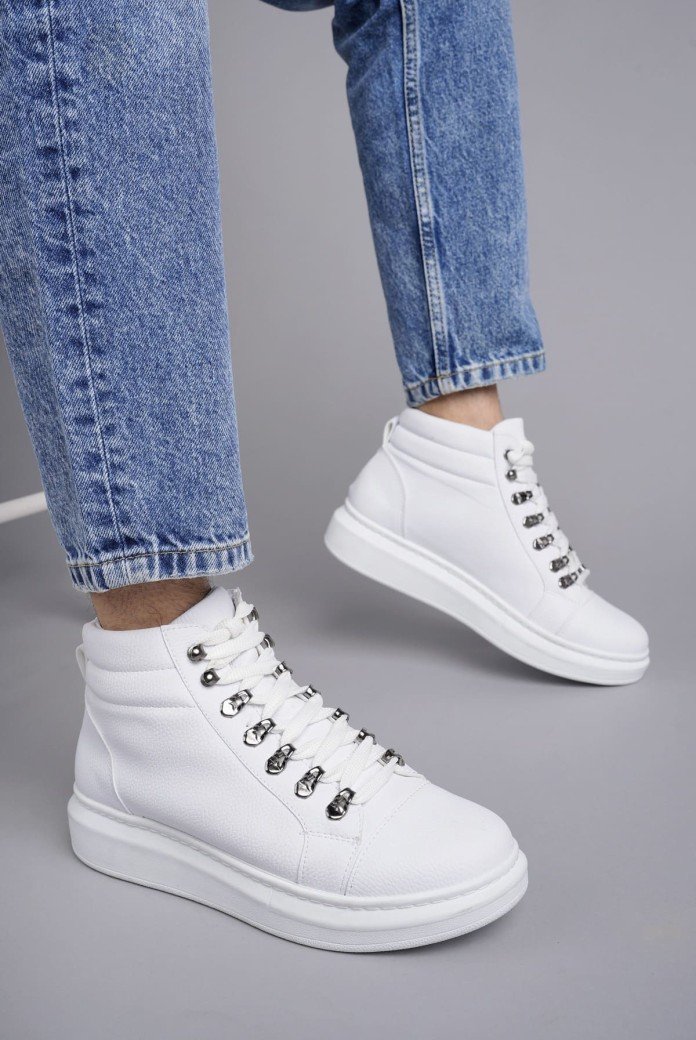 SLW206 Ottawa Bağcıklı Cilt Erkek Günlük Spor Bot BT - Beyaz