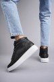SLW206 Ottawa Bağcıklı Cilt Erkek Günlük Spor Bot BT - Siyah