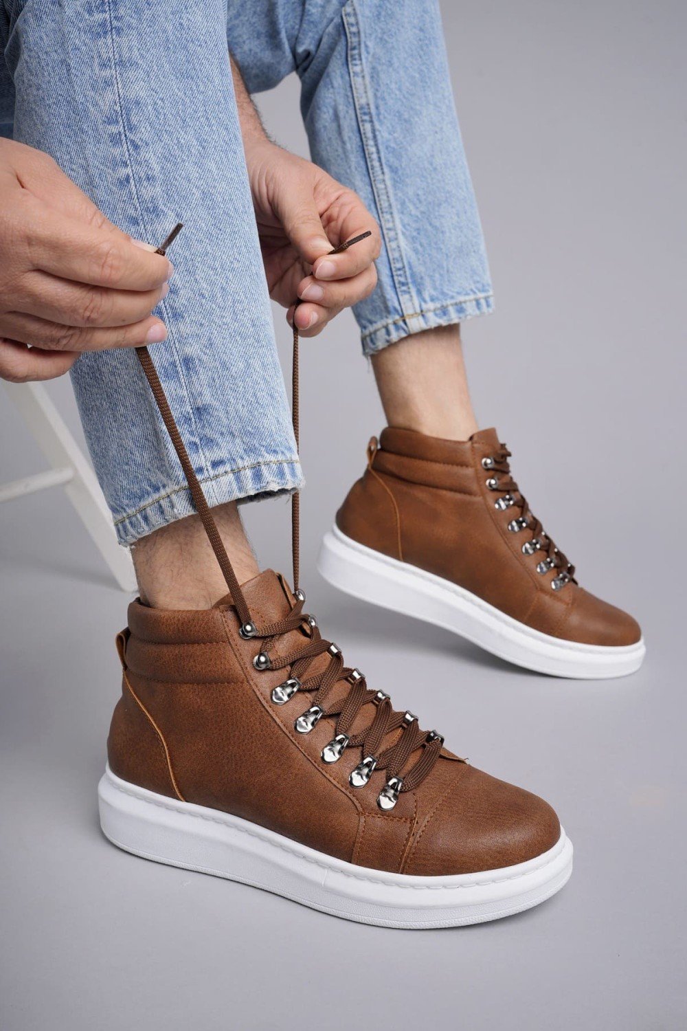 SLW206 Ottawa Bağcıklı Cilt Erkek Günlük Spor Bot BT - Taba