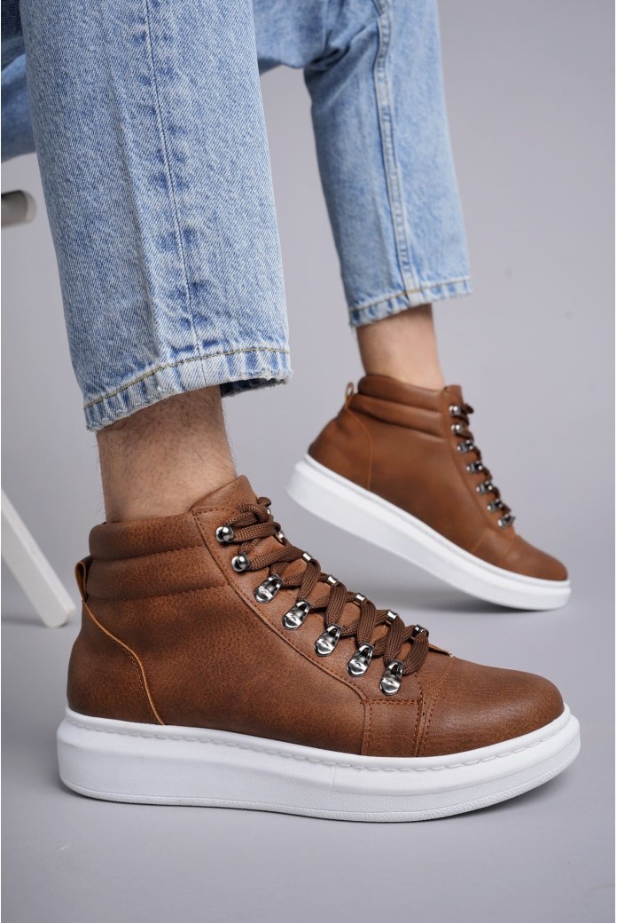 SLW206 Ottawa Bağcıklı Cilt Erkek Günlük Spor Bot BT - Taba