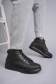 SLW206 Ottawa Bağcıklı Cilt Erkek Günlük Spor Bot ST - Siyah