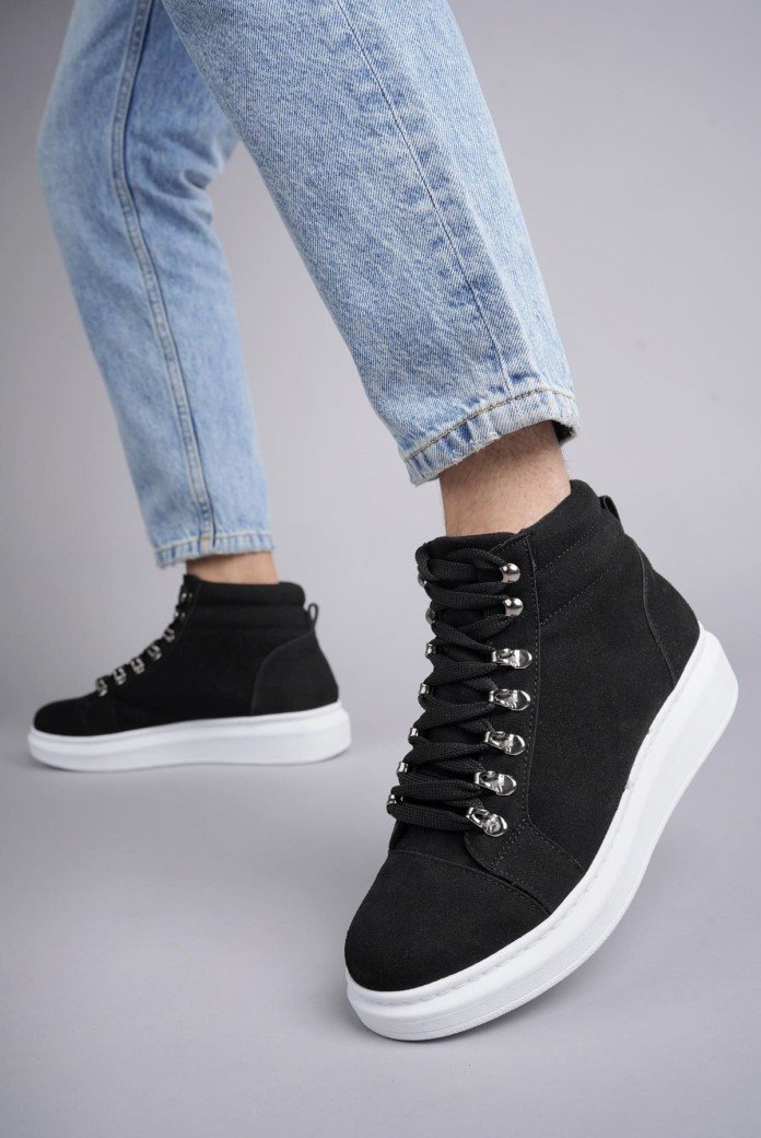 SLW206 Ottawa Bağcıklı Süet Erkek Günlük Spor Bot BT - Siyah