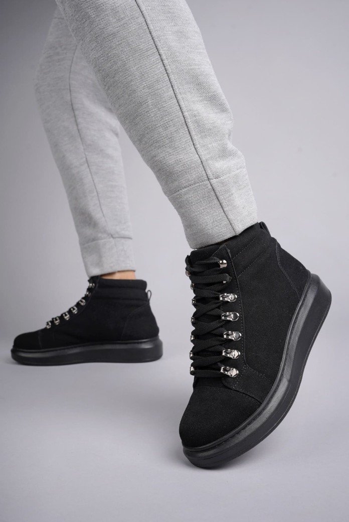 SLW206 Ottawa Bağcıklı Süet Erkek Günlük Spor Bot ST - Siyah