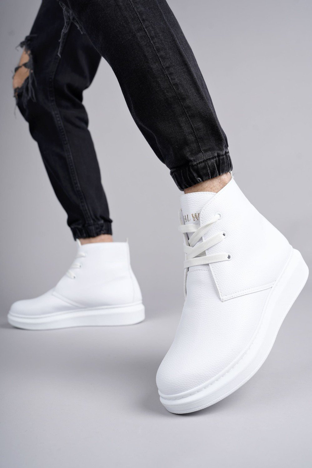 SLW207 Oslo Bağcıklı Cilt Erkek Günlük Spor Bot BT - Beyaz
