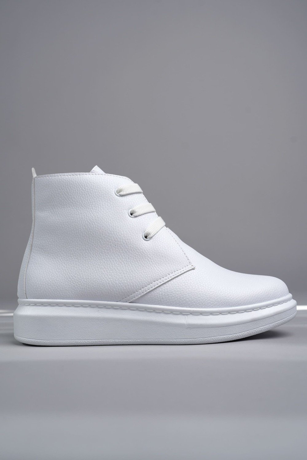 SLW207 Oslo Bağcıklı Cilt Erkek Günlük Spor Bot BT - Beyaz