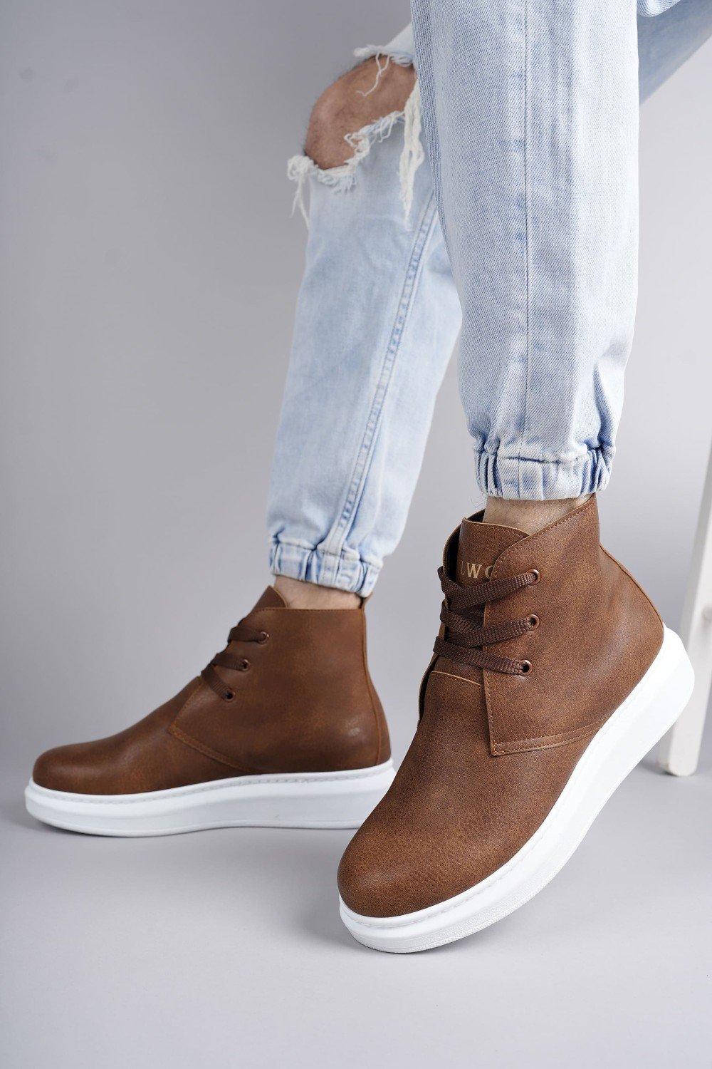 SLW207 Oslo Bağcıklı Cilt Erkek Günlük Spor Bot BT - Taba