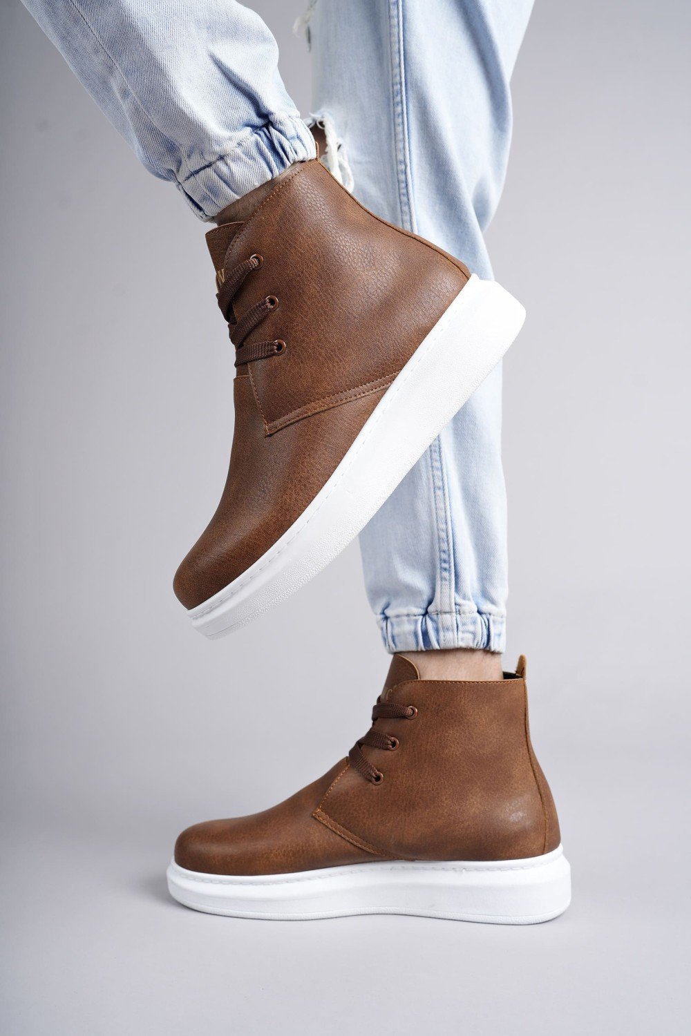 SLW207 Oslo Bağcıklı Cilt Erkek Günlük Spor Bot BT - Taba