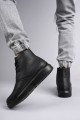 SLW207 Oslo Bağcıklı Cilt Erkek Günlük Spor Bot ST - Siyah