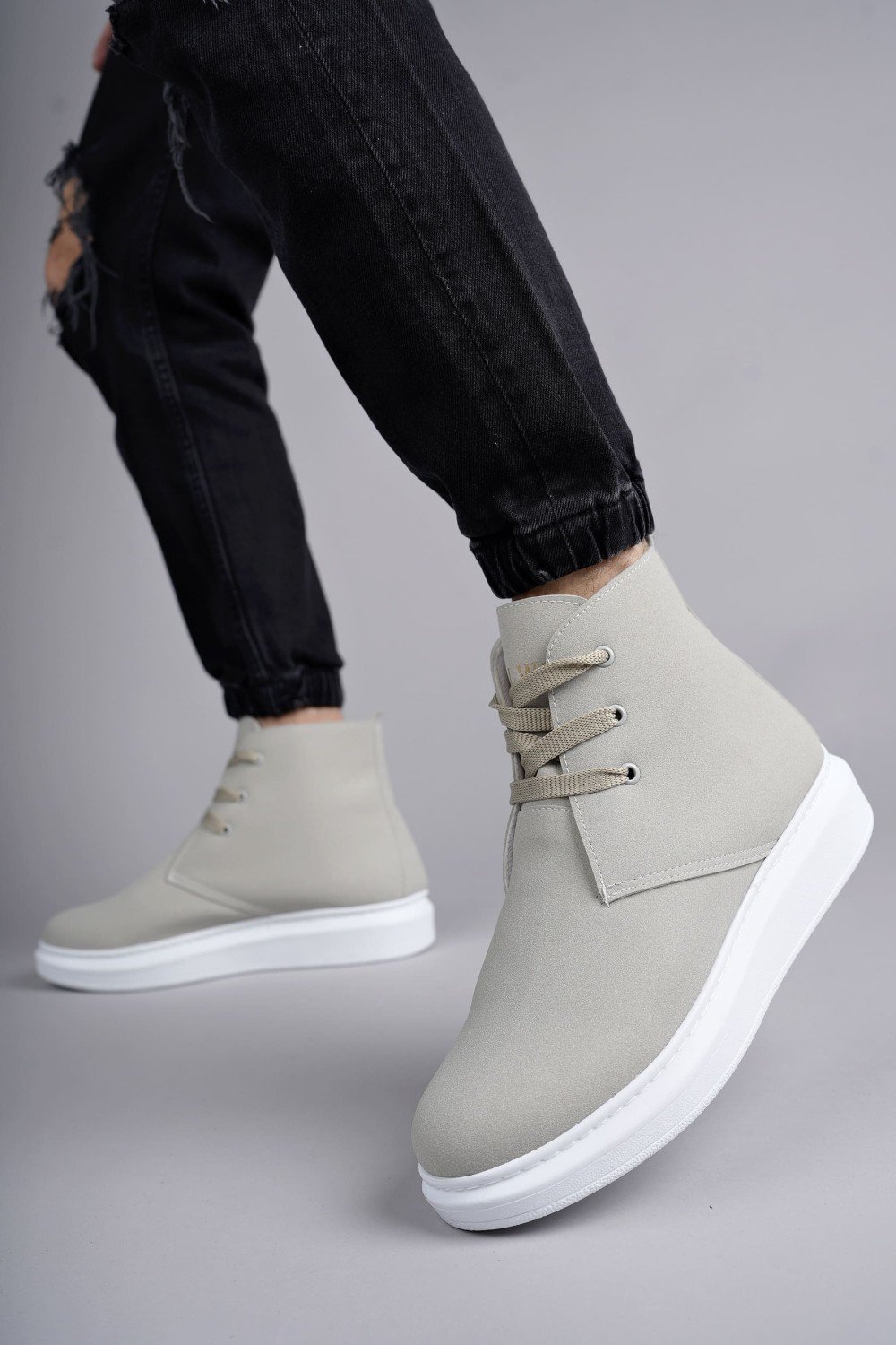 SLW207 Oslo Bağcıklı Süet Erkek Günlük Spor Bot BT - Gri