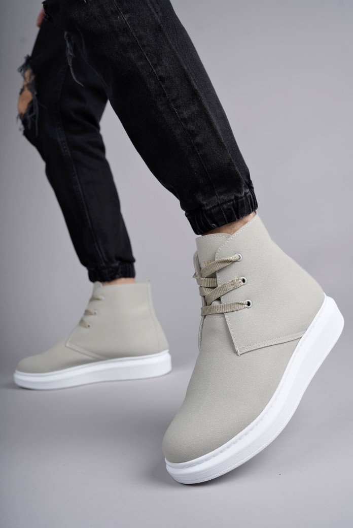 SLW207 Oslo Bağcıklı Süet Erkek Günlük Spor Bot BT - Gri