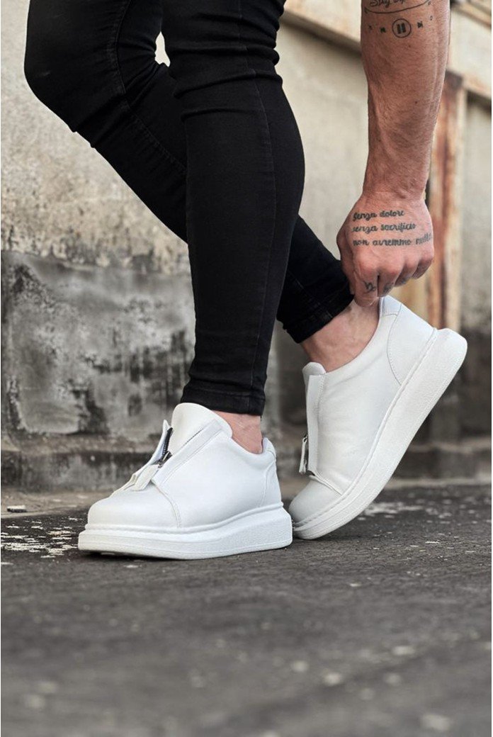 WG010 Beyaz Cilt Erkek Casual Ayakkabı