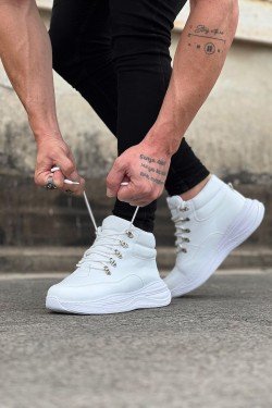 WG035 Beyaz Yüksek Taban Yarım Bilek Bot WG035 Beyaz Yüksek Taban Yarım Bilek Bot