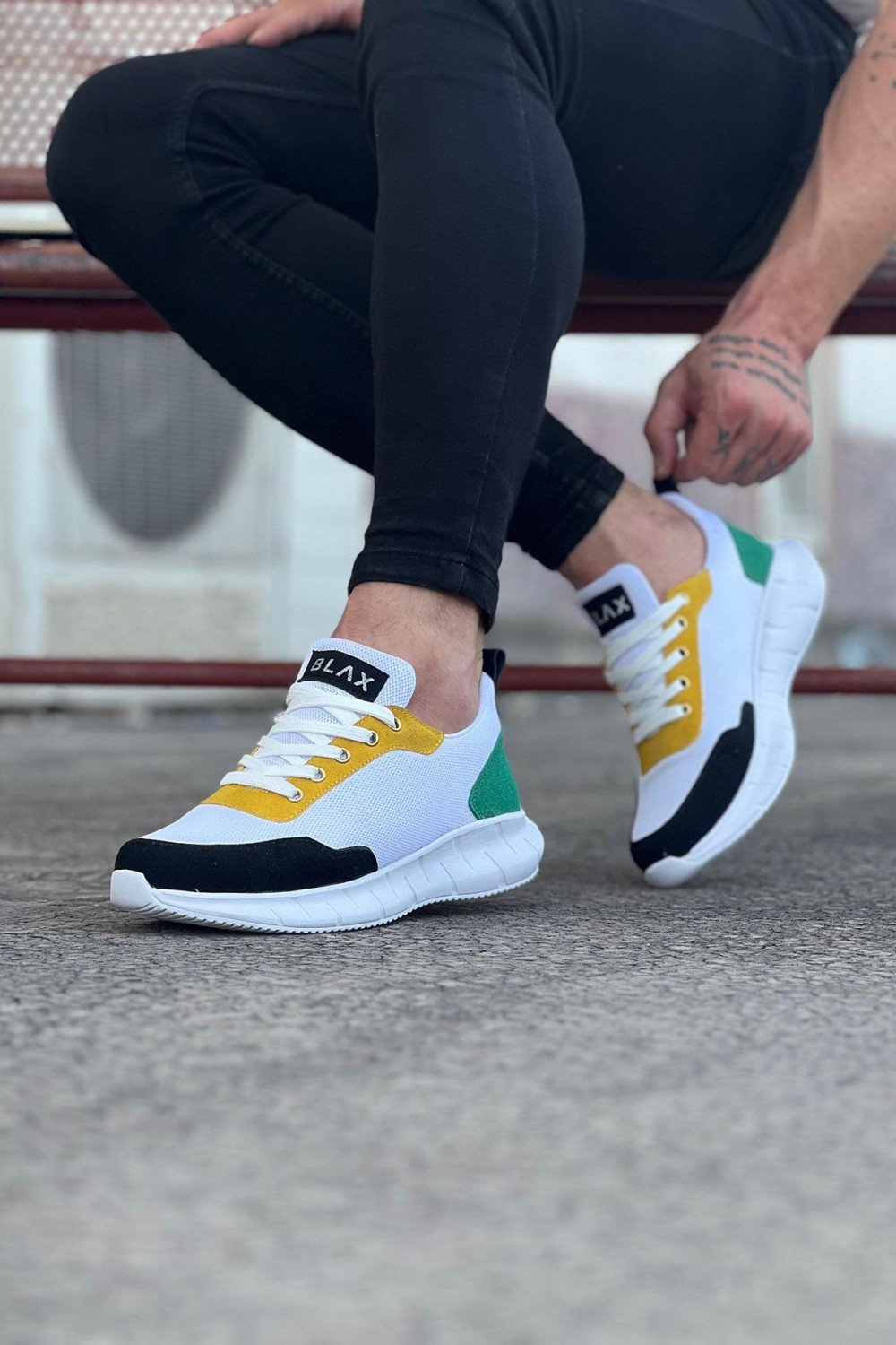 WG063 Beyaz Füme Triko Erkek Spor Ayakkabı WG063 Beyaz Füme Triko Erkek Spor Ayakkabı