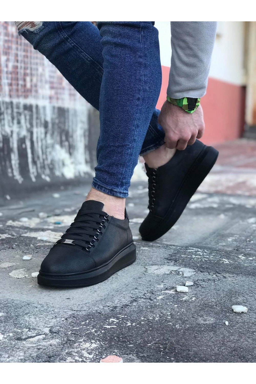 WG08 Kömür Düz Erkek Casual Ayakkabı WG08 Kömür Düz Erkek Casual Ayakkabı
