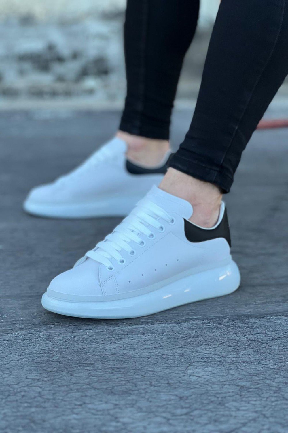 WG095 Beyaz Siyah Erkek Casual Ayakkabı WG095 Beyaz Siyah Erkek Casual Ayakkabı