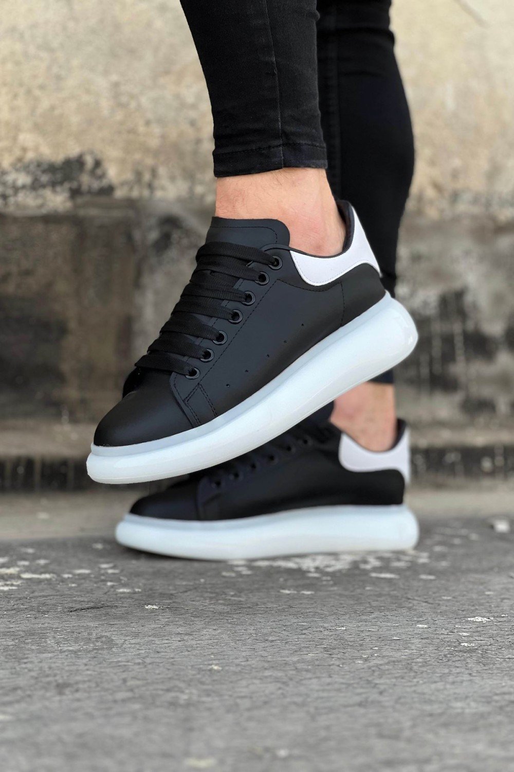 WG095 Siyah Beyaz Erkek Casual Ayakkabı WG095 Siyah Beyaz Erkek Casual Ayakkabı