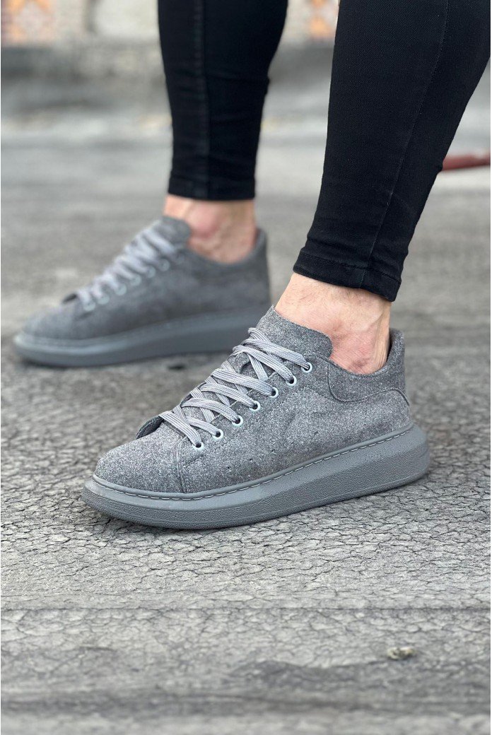 WG096 Gri Süet Günlük Erkek Casual Ayakkabı