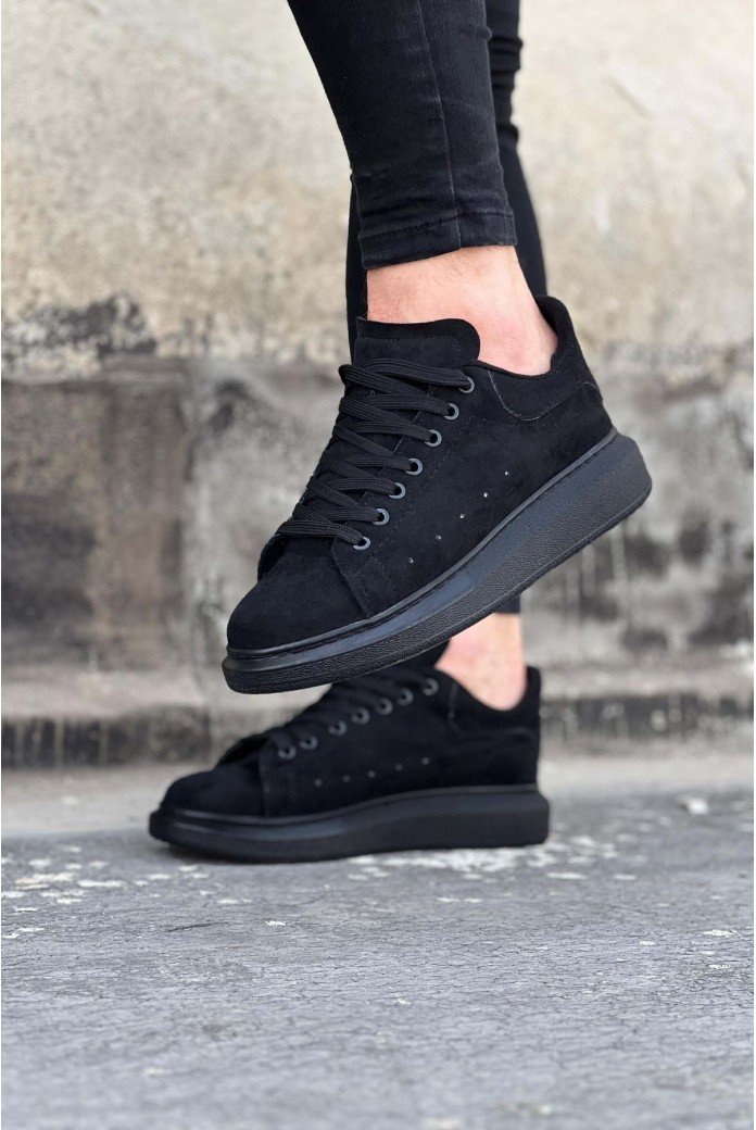 WG096 Kömür Süet Günlük Erkek Casual Ayakkabı