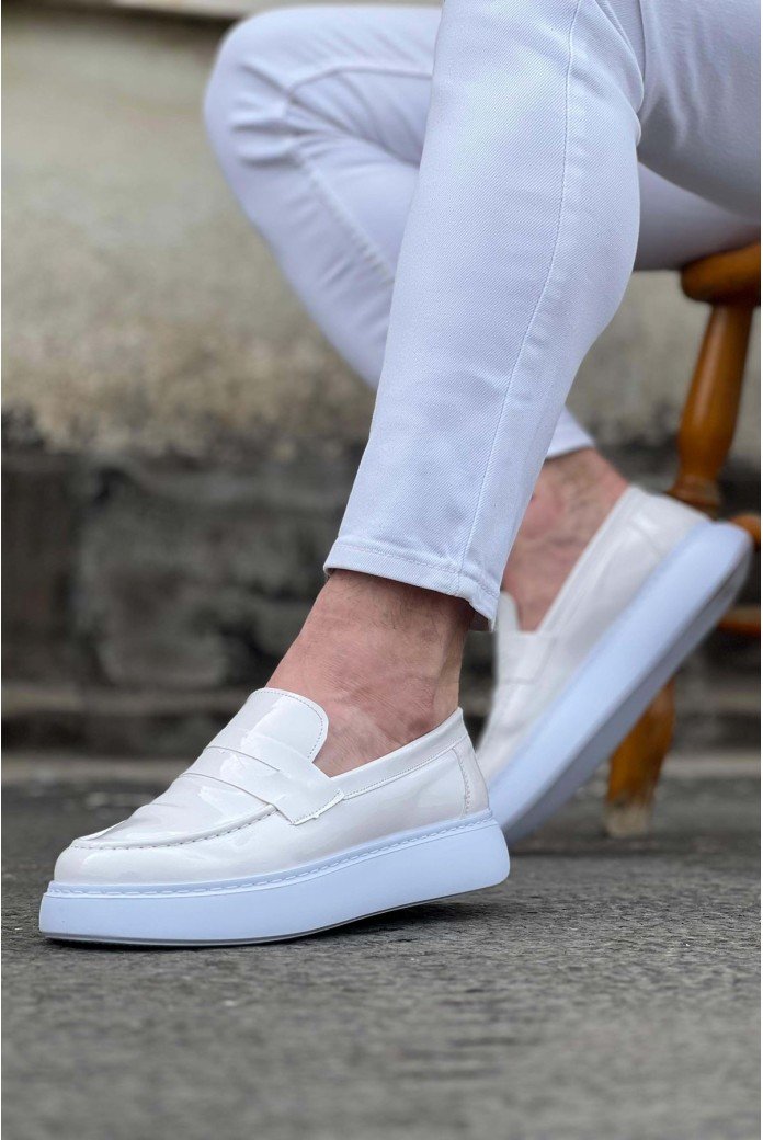 WG161 Beyaz Rugan Erkek Casual Ayakkabı