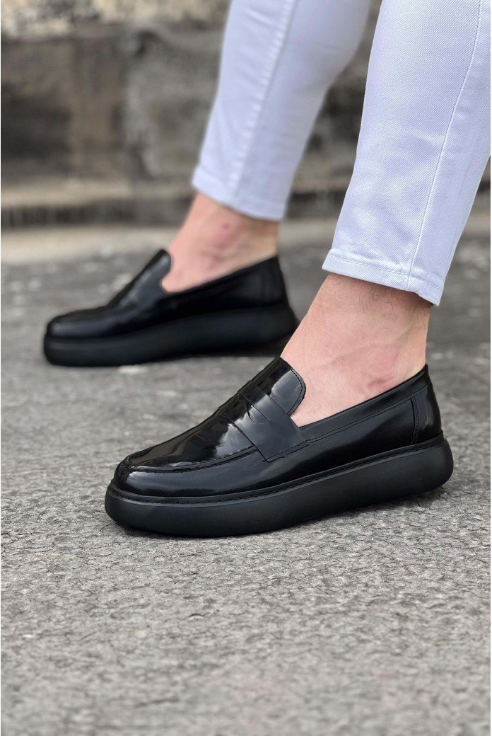 WG161 Kömür Rugan Erkek Casual Ayakkabı