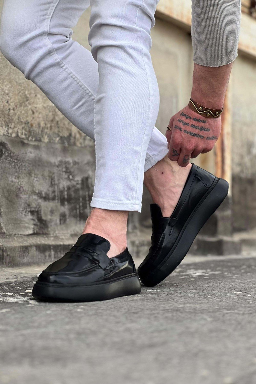 WG161 Kömür Rugan Erkek Casual Ayakkabı WG161 Kömür Rugan Erkek Casual Ayakkabı